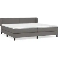 Syfax Cama box spring con colchón cuero sintético gris 200x200 cm