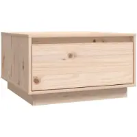 Syfax Mesa de centro de madera maciza de pino 55x56x32 cm