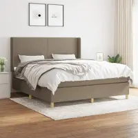 Prolenta Maison Exclusive: Base de cama con somier y colchón color taupe, 180x200 cm, tejido