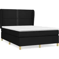 Syfax Cama box spring con colchón tela negro 140x190 cm