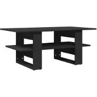 Syfax Mesa de centro madera de ingeniería negra 102x55x42 cm