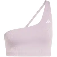 Adidas adidasSujetador de entrenamiento de canalé de un solo hombro para poco impacto Optime L Preloved Fig Mujer