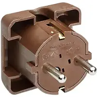 Bachmann Conector de protección con toma de tierra, color marrón, diseño plano, montable