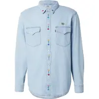 Levi's Camisa azul claro / amarillo / verde / rojo