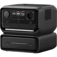 EcoFlow RIVER 3 Max (RIVER 3 Plus + batería adicional EB300) (negro, 572 Wh, X-boost de 2.400W, 2 baterías de fosfato de hierro y litio)
