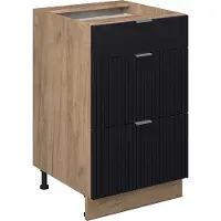Vicco Mueble bajo de cocina Fame-Line Rayas negras 50 cm , ET Mármol, Model 50815