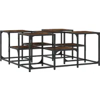 Syfax Mesa de centro madera de ingeniería roble ahumado 91x91x40 cm