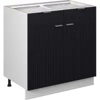 Vicco Mueble bajo de cocina Fame-Line Rayas negras 80 cm sin encimera, Model 50923
