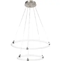 Rabalux 72009, lámpara colgante Irelia, 55W, 4700 lúmenes, plateada y blanca, redonda, diseño moderno, regulable, diámetro 600 mm