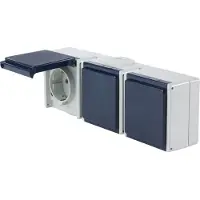 As Schwabe Toma de corriente empotrable de la marca as-Schwabe, triple, horizontal, 230V, 16A, IP54