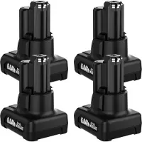 StarTech.com Batería de repuesto para herramientas eléctricas - 12 V - Li-Ion - 6000 mAh - Pack de 4 unidades - Compatible con BAT420, BAT411-414, 2607336013/6014, GSB/GSR/GSA - Color dorado