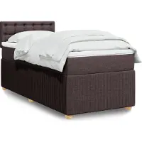 Prolenta Maison Exclusive - Base de cama con somier y colchón, color marrón oscuro, 80x200 cm, material: textil
