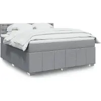 Prolenta Maison Exclusive - Base de cama con somier y colchón, color gris claro, 180 x 200 cm, tejido