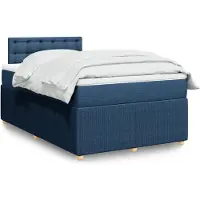 Prolenta Maison Exclusive: Base de cama con somier y colchón, color azul, 120x200 cm, material textil