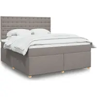 Prolenta Maison Exclusive: Base de cama con somier y colchón color taupe, 180x200 cm, tejido