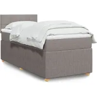 Prolenta Maison Exclusive: Base de cama con somier y colchón color taupe, 90x190 cm, tejido