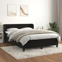 Prolenta Maison Exclusive - Base de cama con somier y colchón, color , 140x200 cm, tapizada en terciopelo