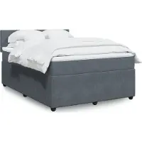 Prolenta Maison Exclusive - Base de cama con somier y colchón, color gris oscuro, 140x200 cm, tapizada en terciopelo