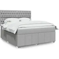 Prolenta Maison Exclusive - Base de cama con somier y colchón, color gris claro, 180 x 200 cm, tejido