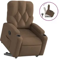 Syfax Sillón reclinable elevable de tela marrón