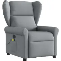 Syfax Sillón reclinable de masaje de tela gris claro