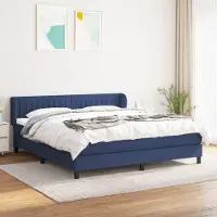Prolenta Maison Exclusive: Base de cama con somier y colchón, color azul, 180x200 cm, material textil