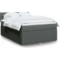 Prolenta Maison Exclusive - Base de cama con somier y colchón, color gris oscuro, 140 x 190 cm, material: textil