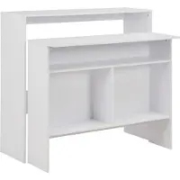 Syfax Mesa de bar con 2 tableros blanca 130x40x120 cm