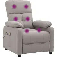 Syfax Sillón de masaje reclinable de tela gris taupé
