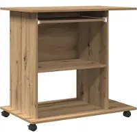 Syfax Mesa ordenador madera contrachapada roble artesanal 80x50x75cm