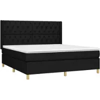 Syfax Cama box spring con colchón tela negro 160x200 cm
