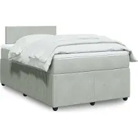 Prolenta Maison Exclusive - Base de cama con somier y colchón, color gris claro, 120x190 cm, tapizada en terciopelo