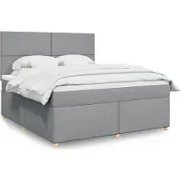 Prolenta Maison Exclusive - Base de cama con somier y colchón, color gris claro, 180 x 200 cm, tejido