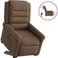 Syfax Sillón eléctrico reclinable elevable de tela marrón