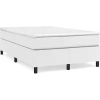 Syfax Cama box spring con colchón cuero sintético blanco 120x200 cm