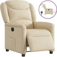 Syfax Sillón reclinable eléctrico de tela crema
