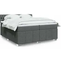 Prolenta Maison Exclusive: Base de cama con somier y colchón, color gris oscuro, 200x200 cm, tejido