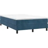 Prolenta Maison Exclusive: Base de cama con somier y colchón, color azul oscuro, 120x190 cm, tapizada en terciopelo