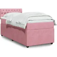 Prolenta Maison Exclusive - Base de cama con somier y colchón, color rosa, 90x200 cm, tapizada en terciopelo