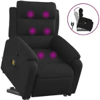 Sonstiges Sillón reclinable de masaje elevable tela negro