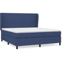 Syfax Cama box spring con colchón tela azul 180x200 cm