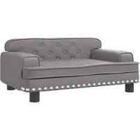 Syfax Sofá para niños de cuero sintético gris 70x45x30 cm