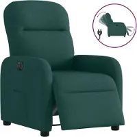 Syfax Sillón reclinable eléctrico tela verde oscuro