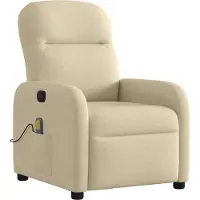 Syfax Sillón de masaje reclinable de tela crema