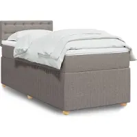 Prolenta Maison Exclusive: Base de cama con somier y colchón color taupe, 80x200 cm, de tejido
