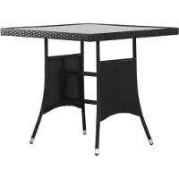 Syfax Mesa de jardín 80x80x74 cm ratán sintético negro