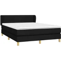 Syfax Cama box spring con colchón tela negro 140x200 cm