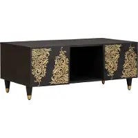 Syfax Mesa de Café Negro 100 x 54 x 40 cm Madera de mango maciza