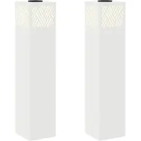 vidaXL Lámpara solar LED para jardín, 2 unidades, luz blanca cálida, 18 x 18 x 80 cm