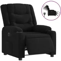 Syfax Sillón reclinable eléctrico de tela negro